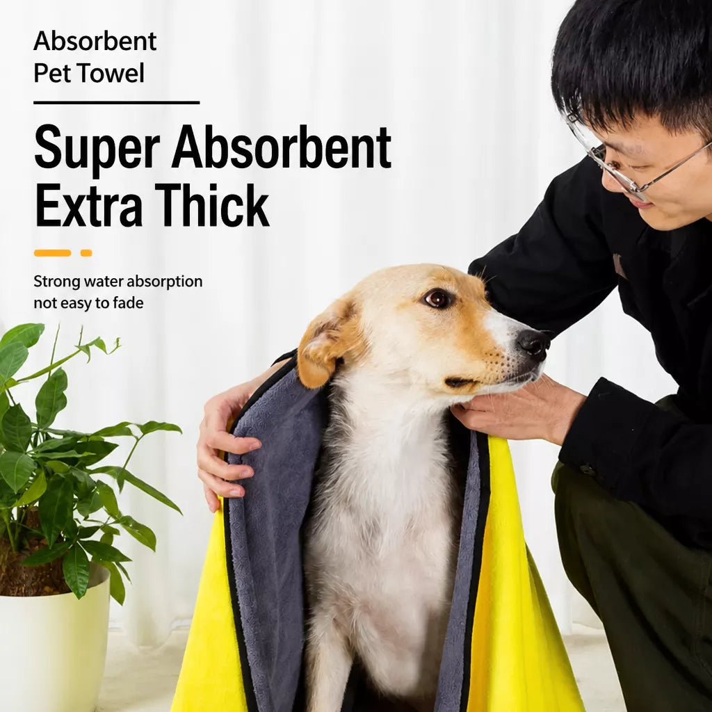 Thick Quick-Dry Pet Bath Towel for Dogs and Cats