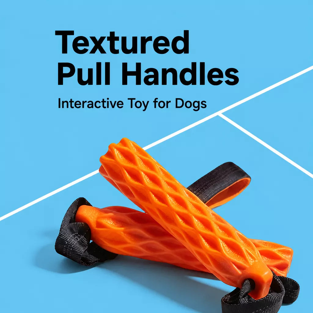 Textured Silicone Squeaky Tug Toy for Dogs