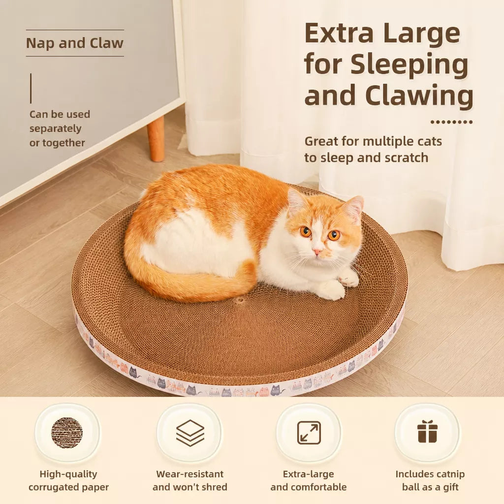 Corrugated Cardboard Cat Scratcher Bed