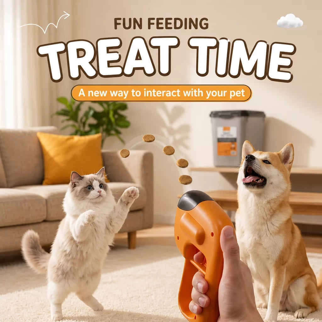 Interactive Dog Treat-Dispensing Launcher Toy