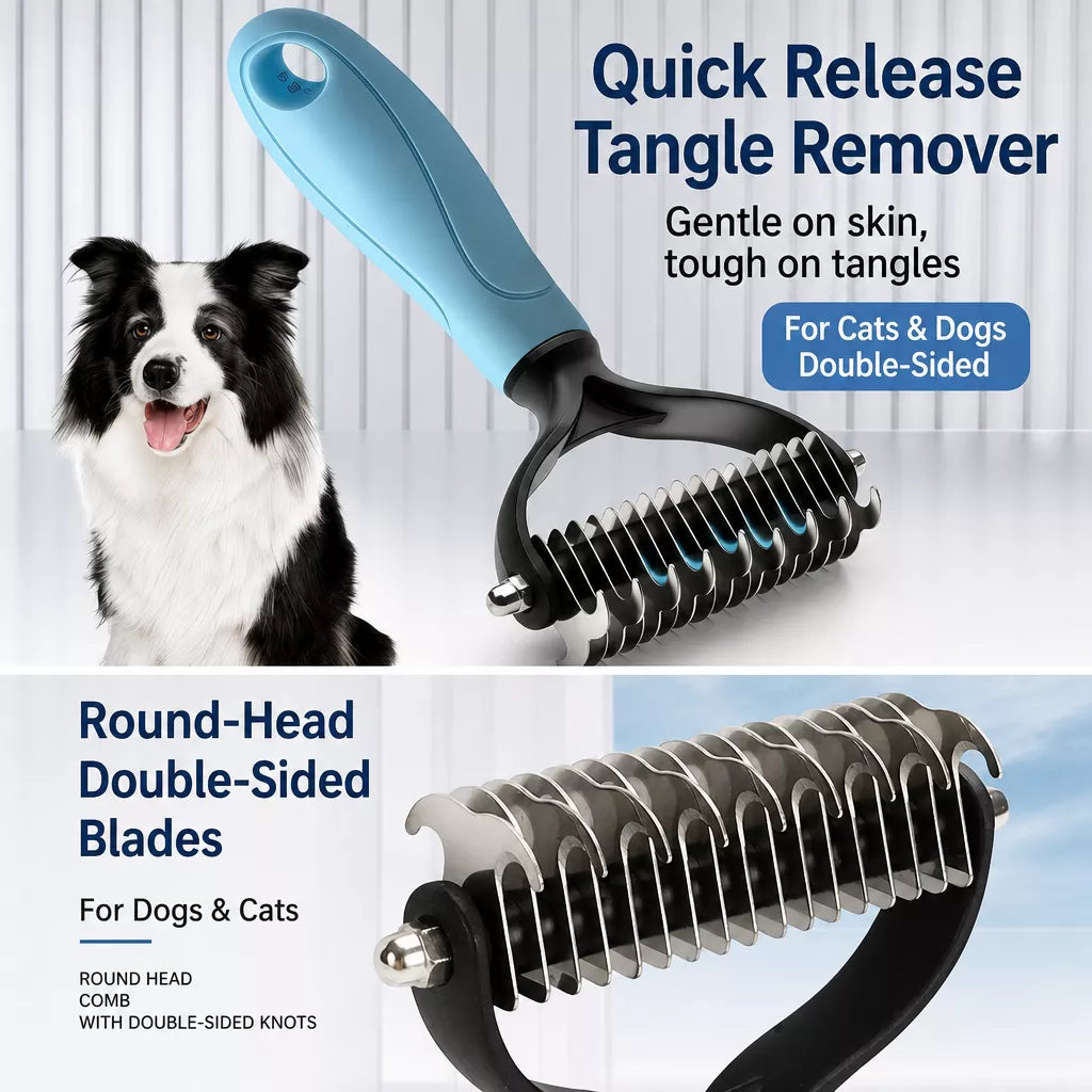 Pet Grooming Comb for Dogs and Cats – Detangling & Deshedding