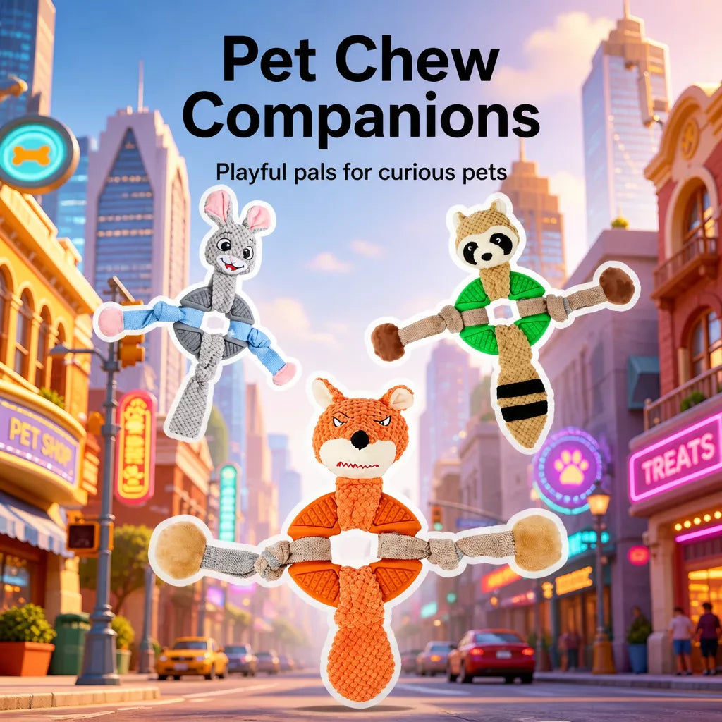Squeaky Plush Dog Toy for Chewing and Play
