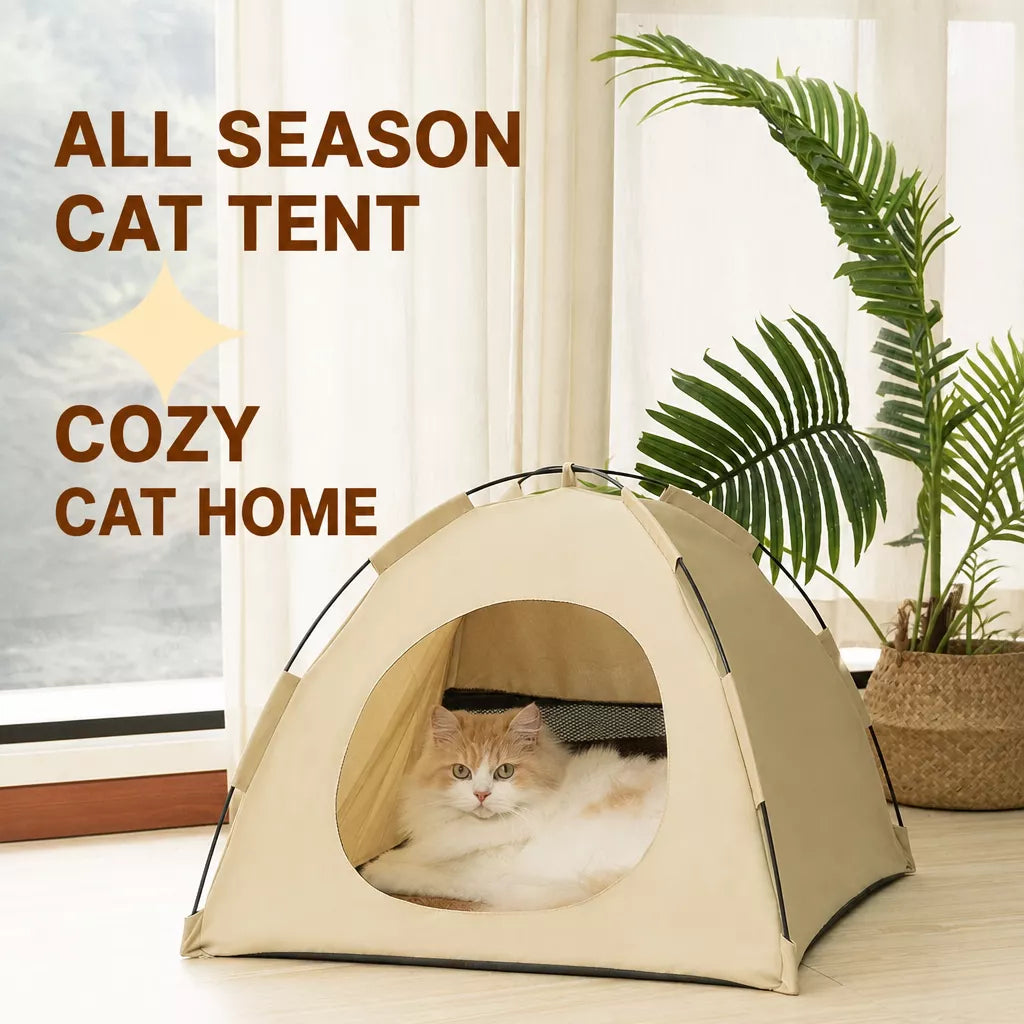 Portable Enclosed Pet Tent Bed with Ventilated Design