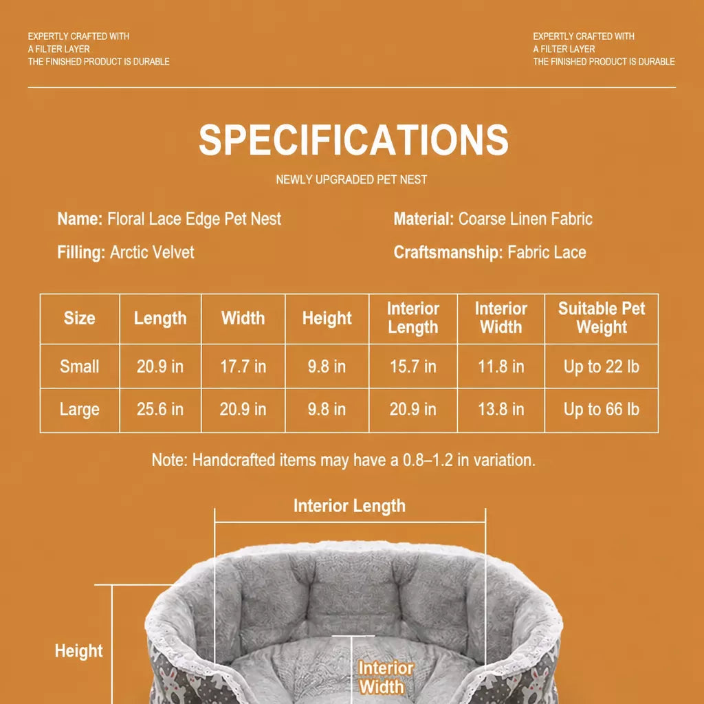 Semi-Enclosed Plush Sofa-Style Pet Bed for Cats and Small Dogs