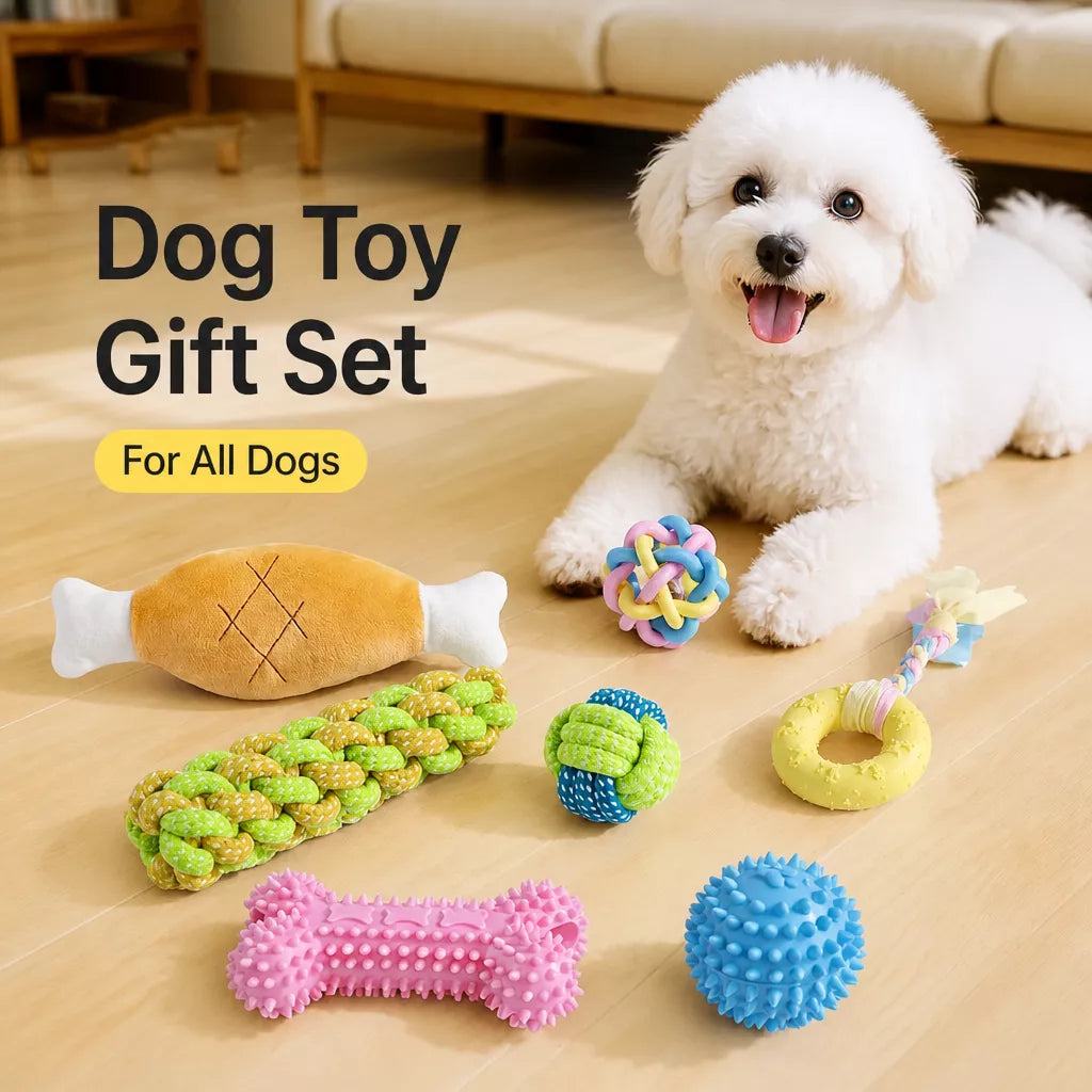 Squeaky Chew Toy Sets for Small Dogs