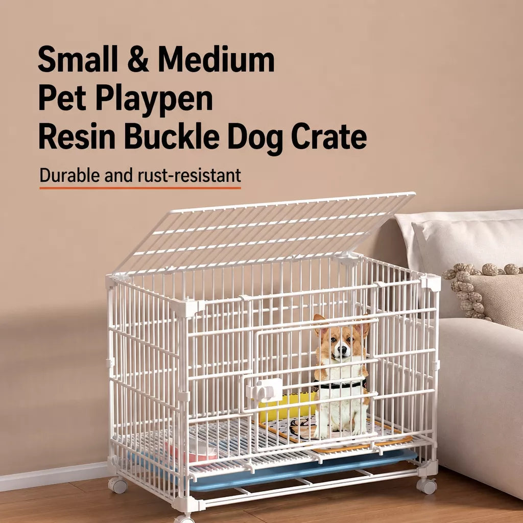 Indoor Stackable Resin Pet Crate with Potty Area