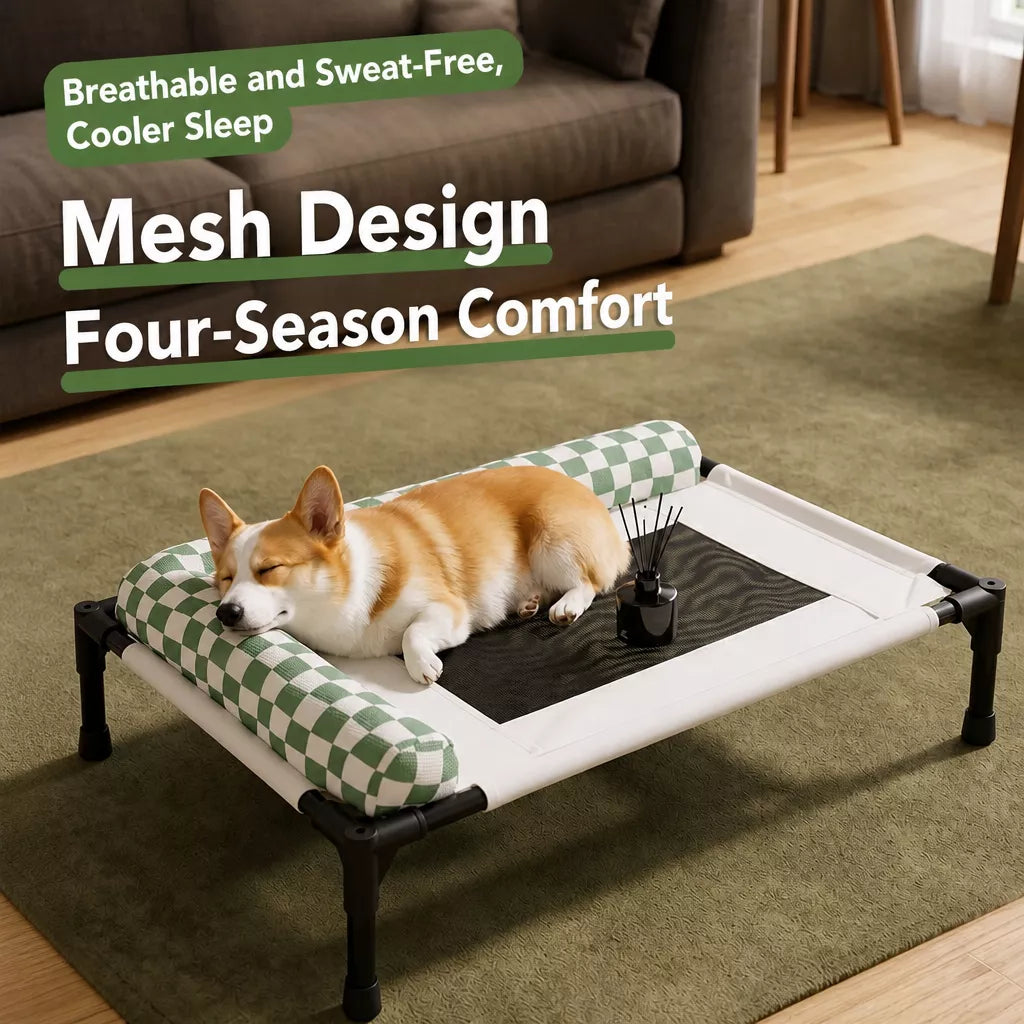 Portable Elevated Pet Cot for Dogs and Cats with Mesh Surface