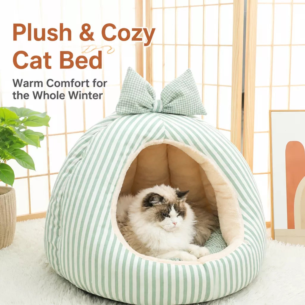 Enclosed Tent Pet Bed for Cats and Small Dogs