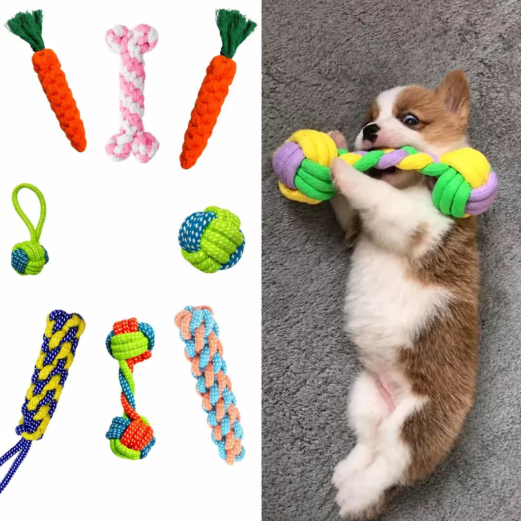 Squeaky Rope Chew Toys for Small and Medium Dogs
