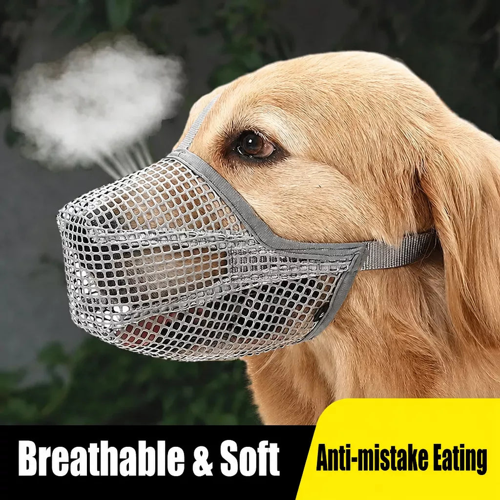 Full-Coverage Breathable Mesh Dog Muzzle