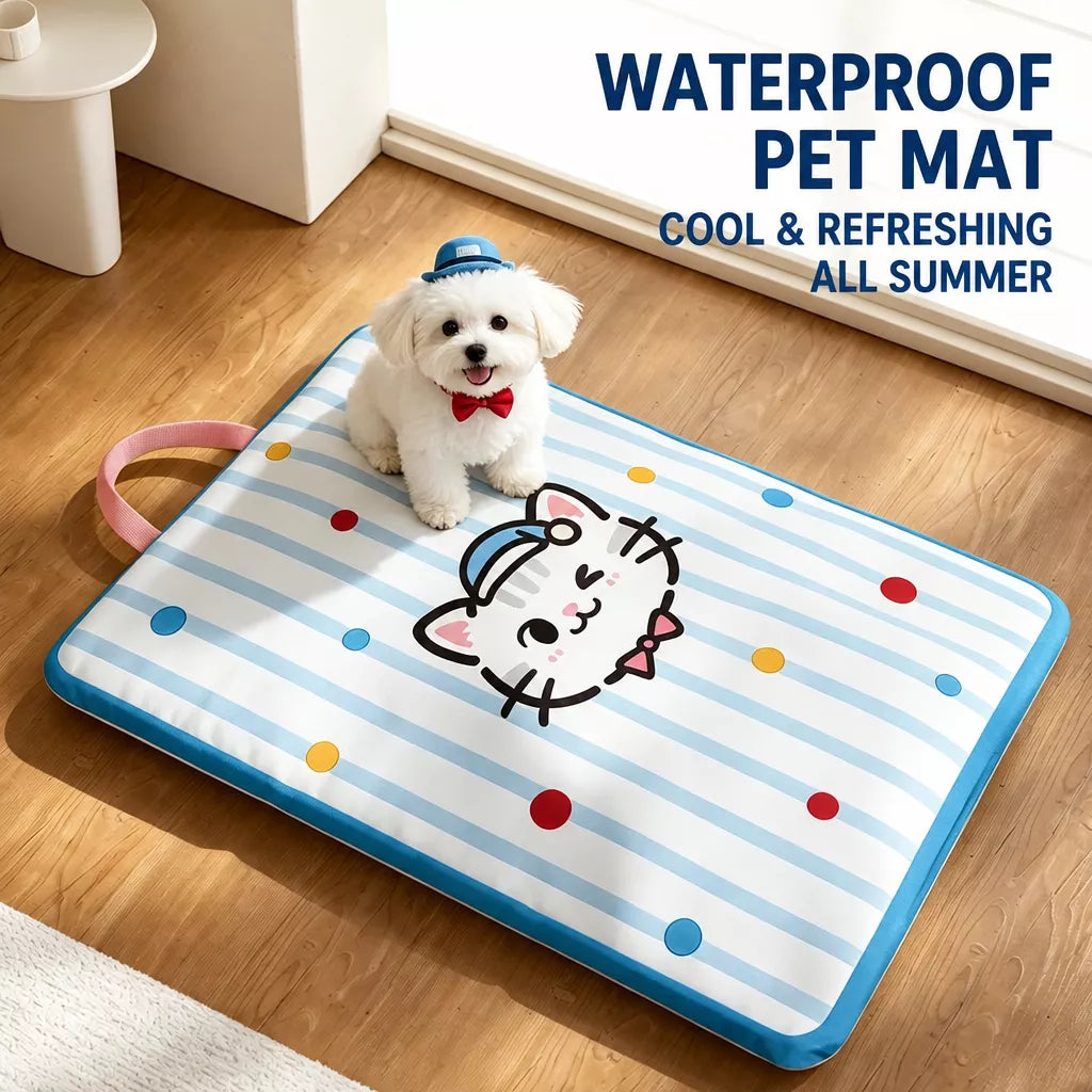 Waterproof Striped Pet Bed Mat for Dogs & Cats