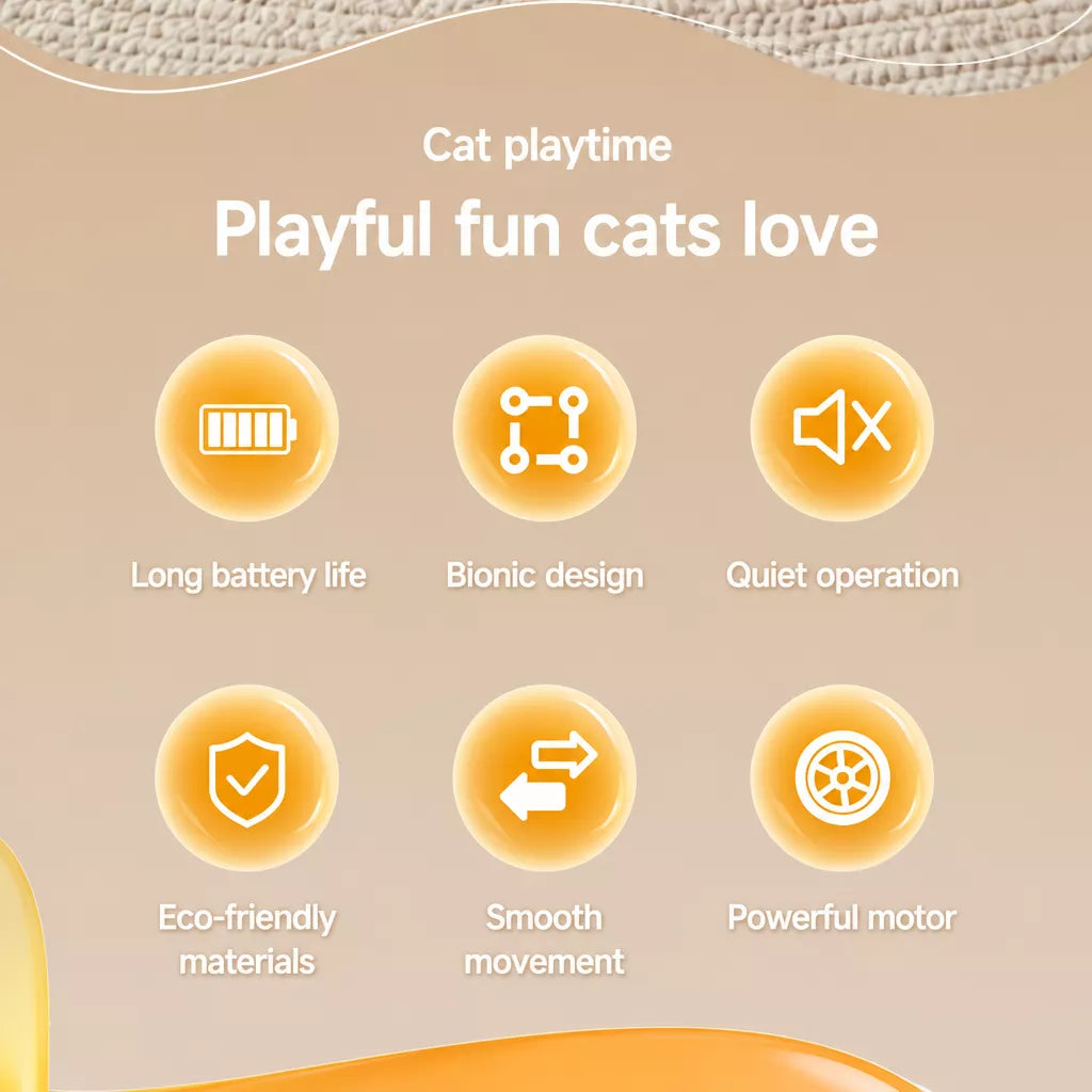 Interactive Electric Cat Toy with Feather and Yarn Attachments