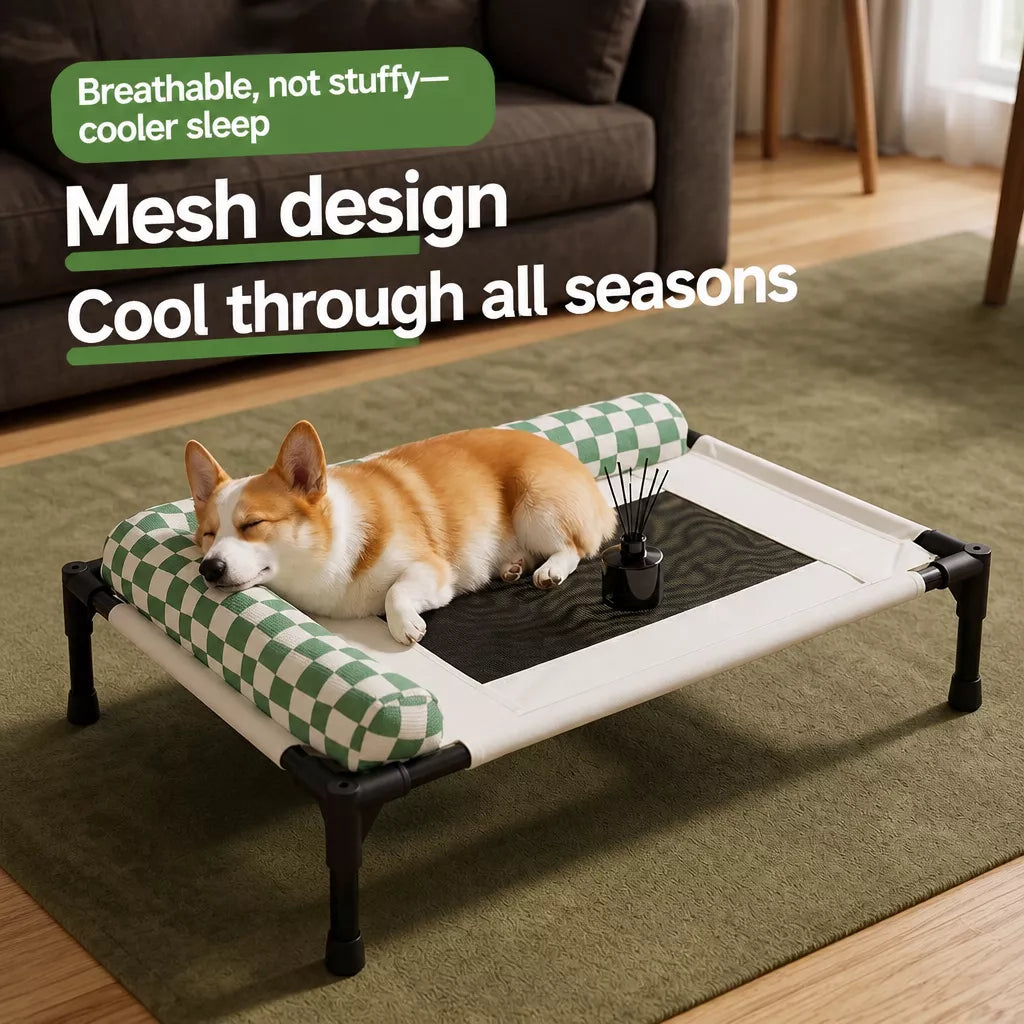 Portable Elevated Pet Cot Bed with Removable Cushion