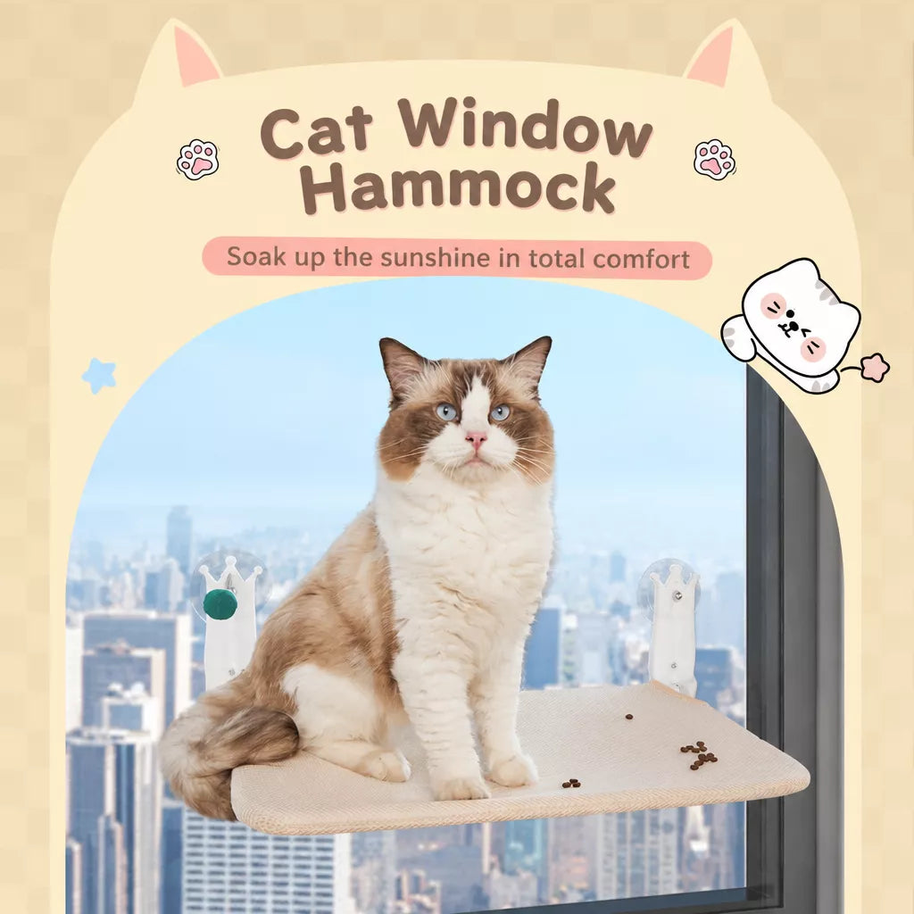Window-Mounted Cat Hammock with Suction Cups
