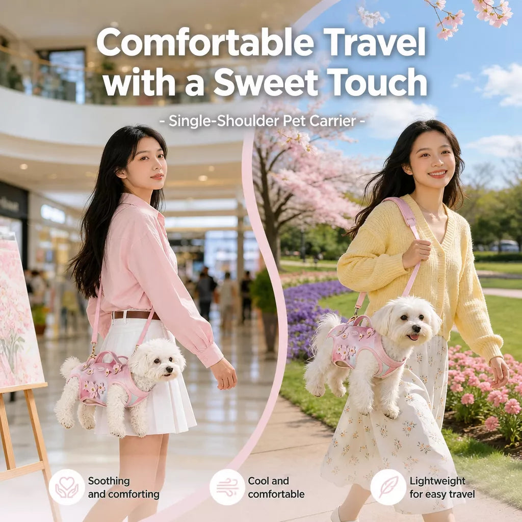 Small Pet Shoulder Carrier Bag for Cats and Small Dogs