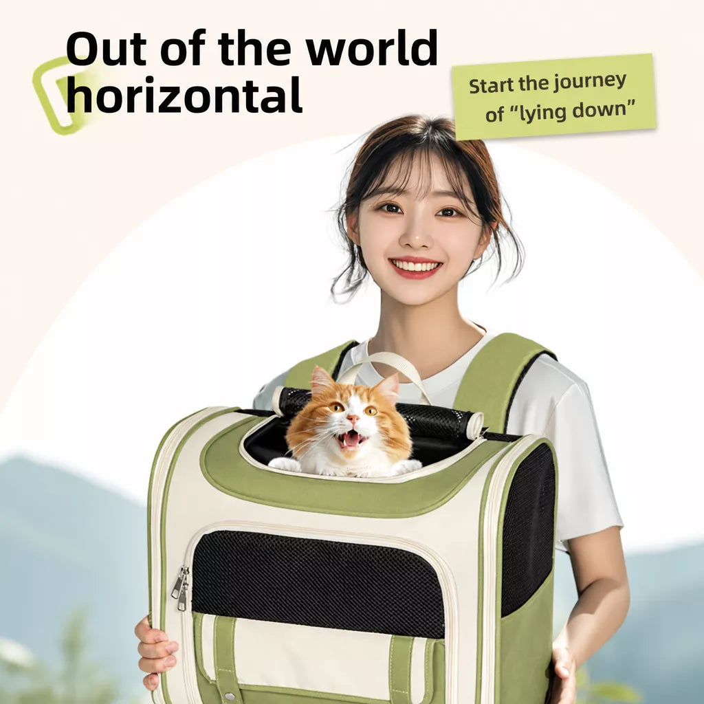Portable Canvas Backpack Pet Carrier for Cats and Dogs