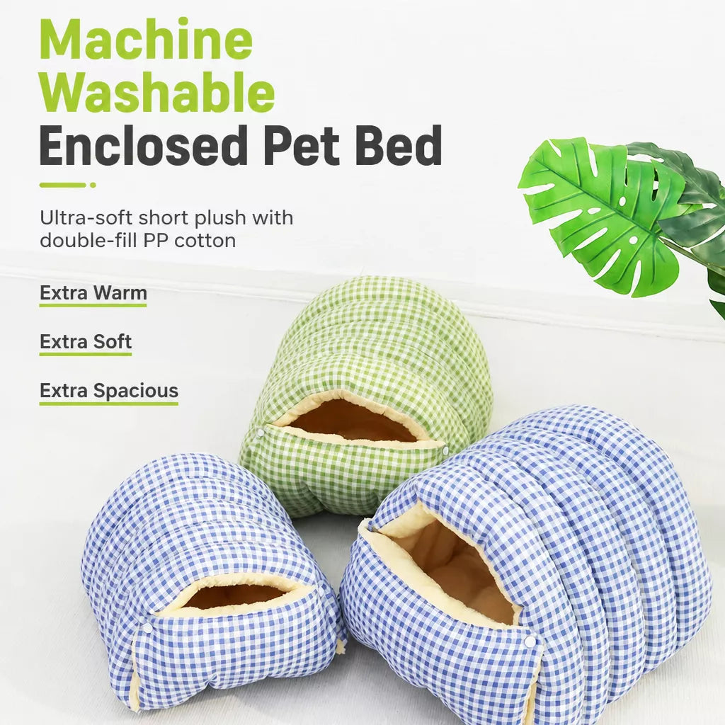Semi-Enclosed Cat & Small Dog Bed with Removable, Washable Design