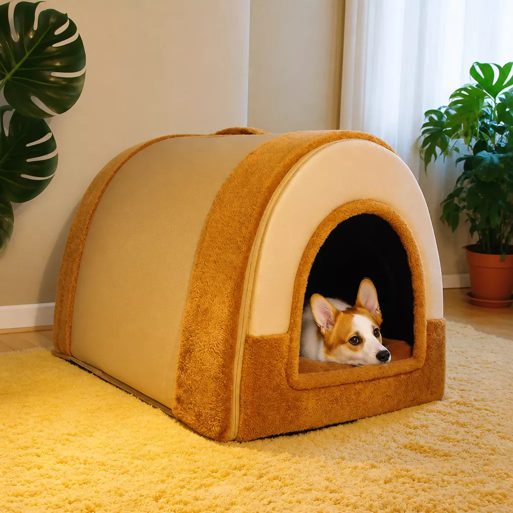 Enclosed Washable Pet Bed for Dogs and Cats