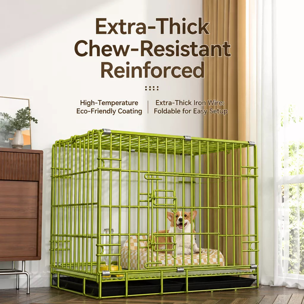 Indoor Dog Crate with Tray for Dogs Up to 33 lb