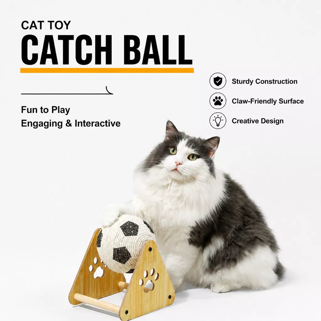 Vertical Sisal Cat Scratcher and Climbing Toy