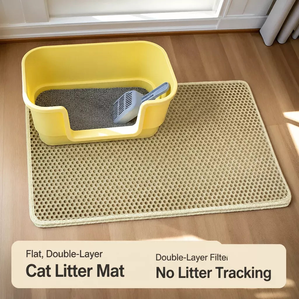 Double-Layer EVA Cat Litter Mat, Cut-to-Fit