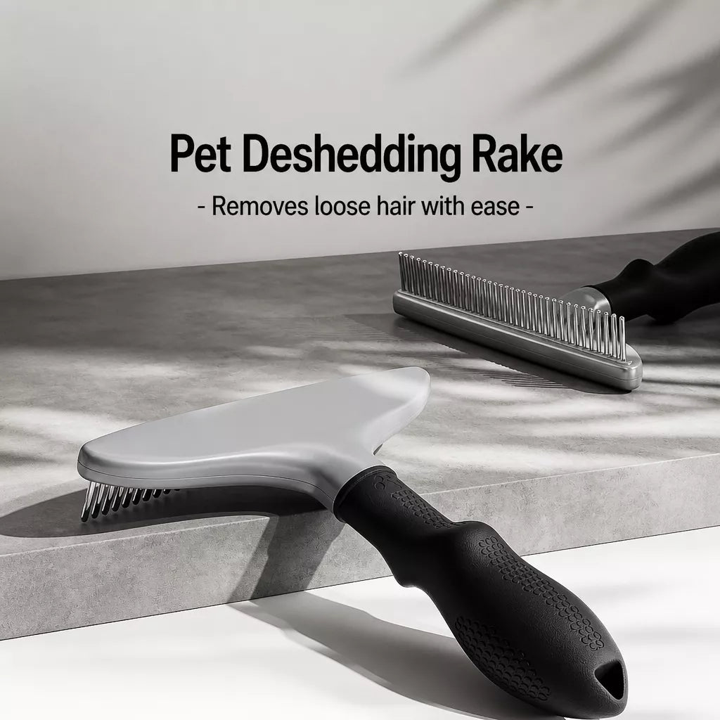 Dog & Cat Detangling Rake Comb for Long-Haired Coats