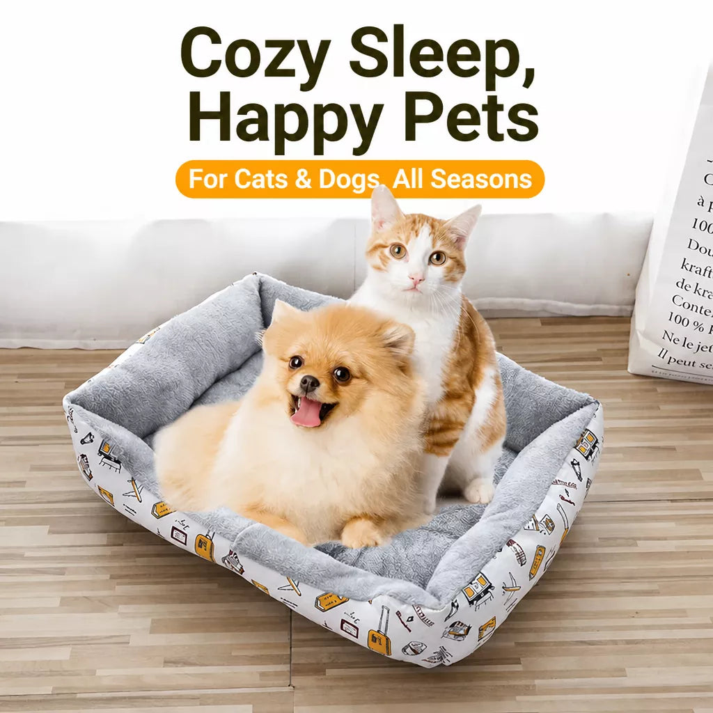 Rectangular Pet Bed for Dogs and Cats
