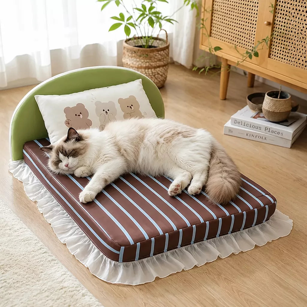 Waterproof Pet Bed with Removable Cover and Pillow