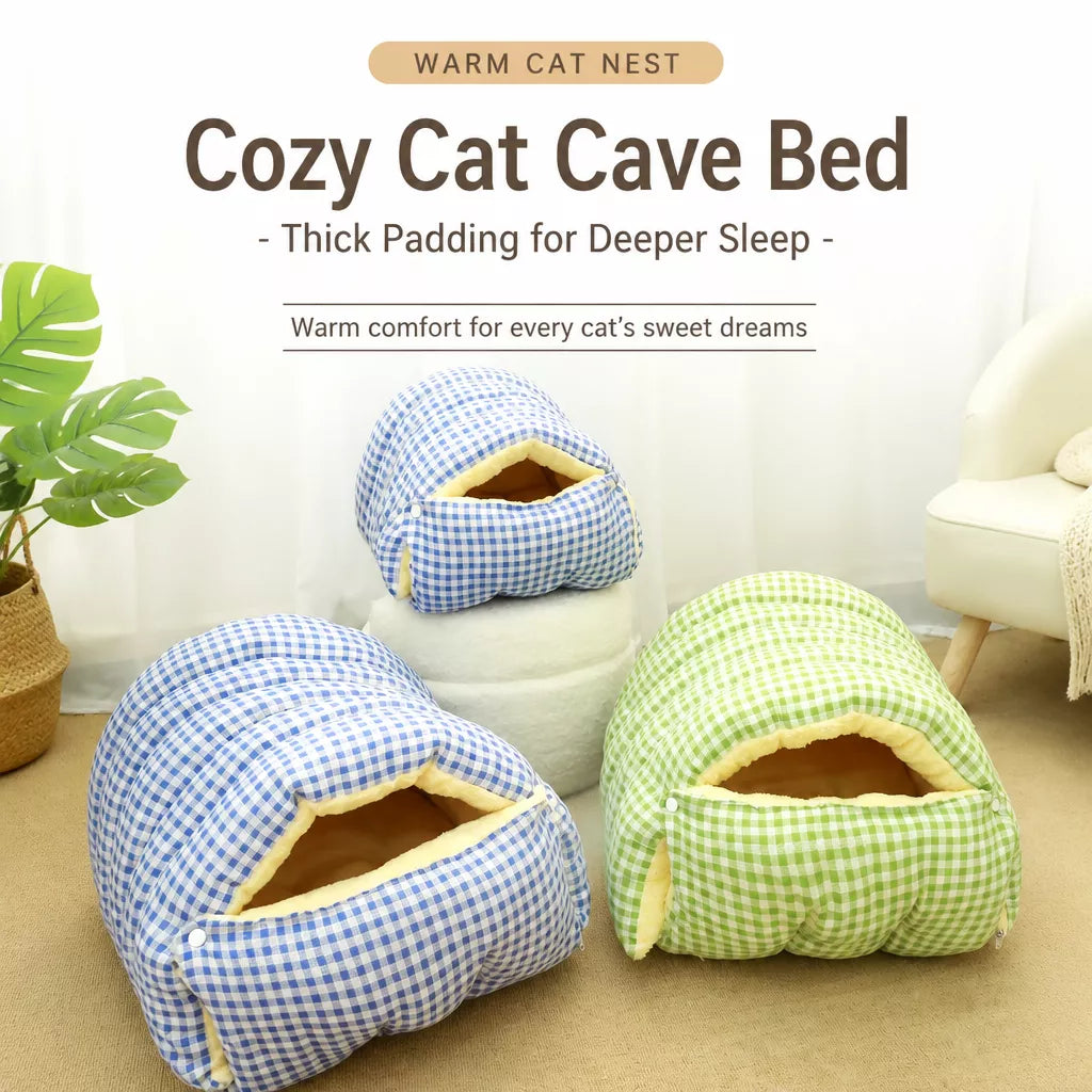 Enclosed Pet Bed with Open Entry for Cats and Small Dogs