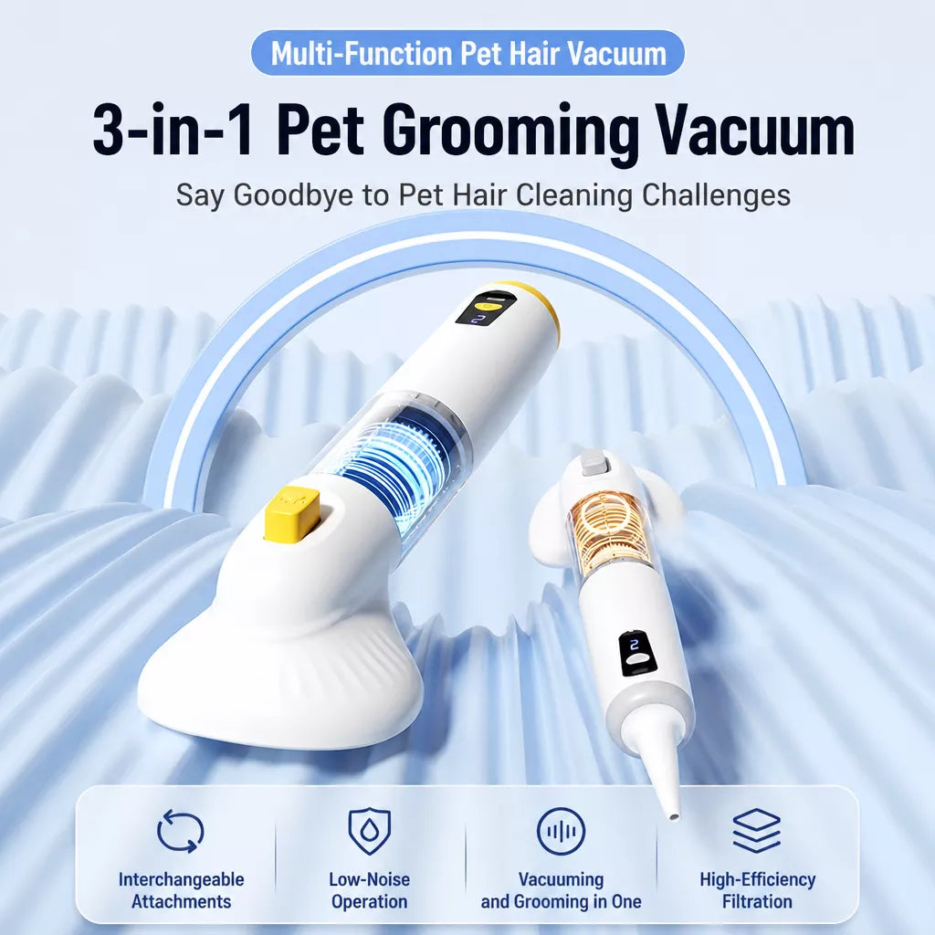Pet Grooming Vacuum and Dryer with Deshedding Brush
