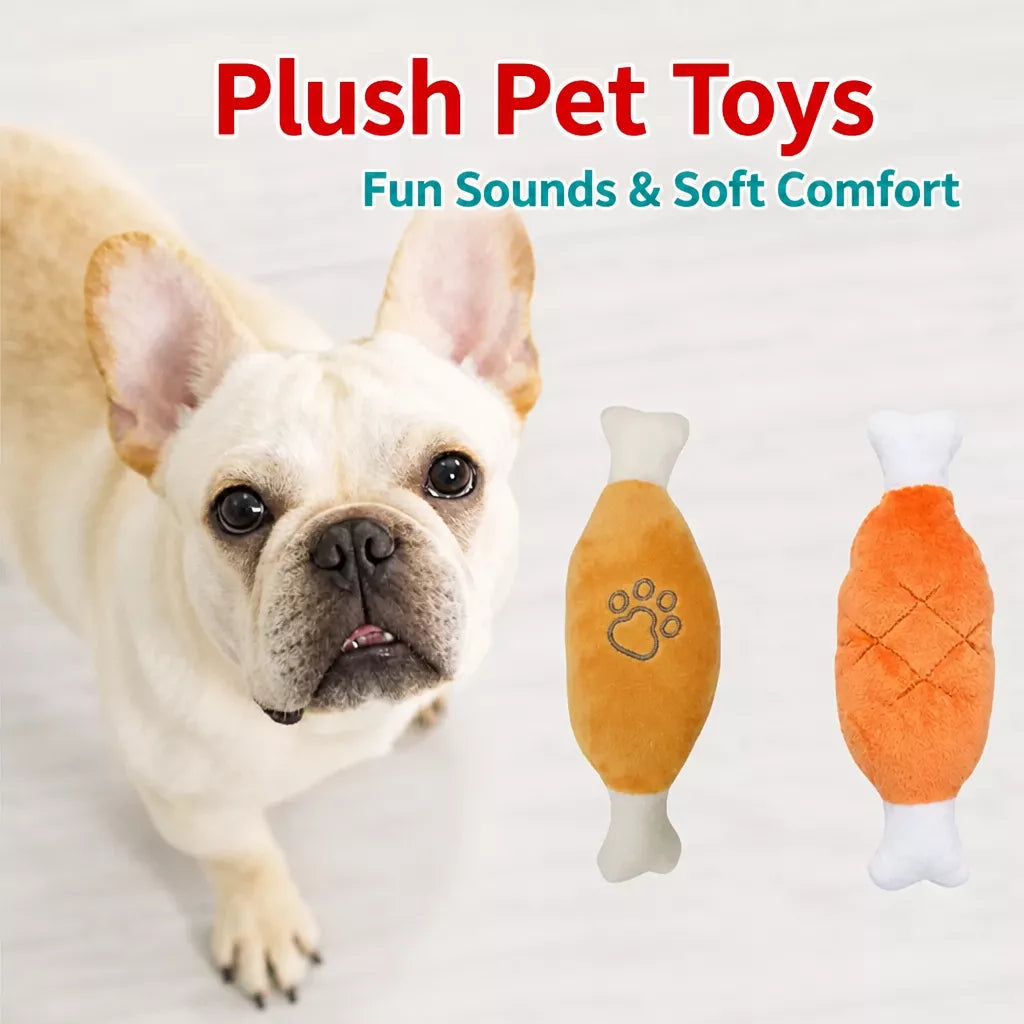 Plush Squeaky Chicken Leg Dog Toy