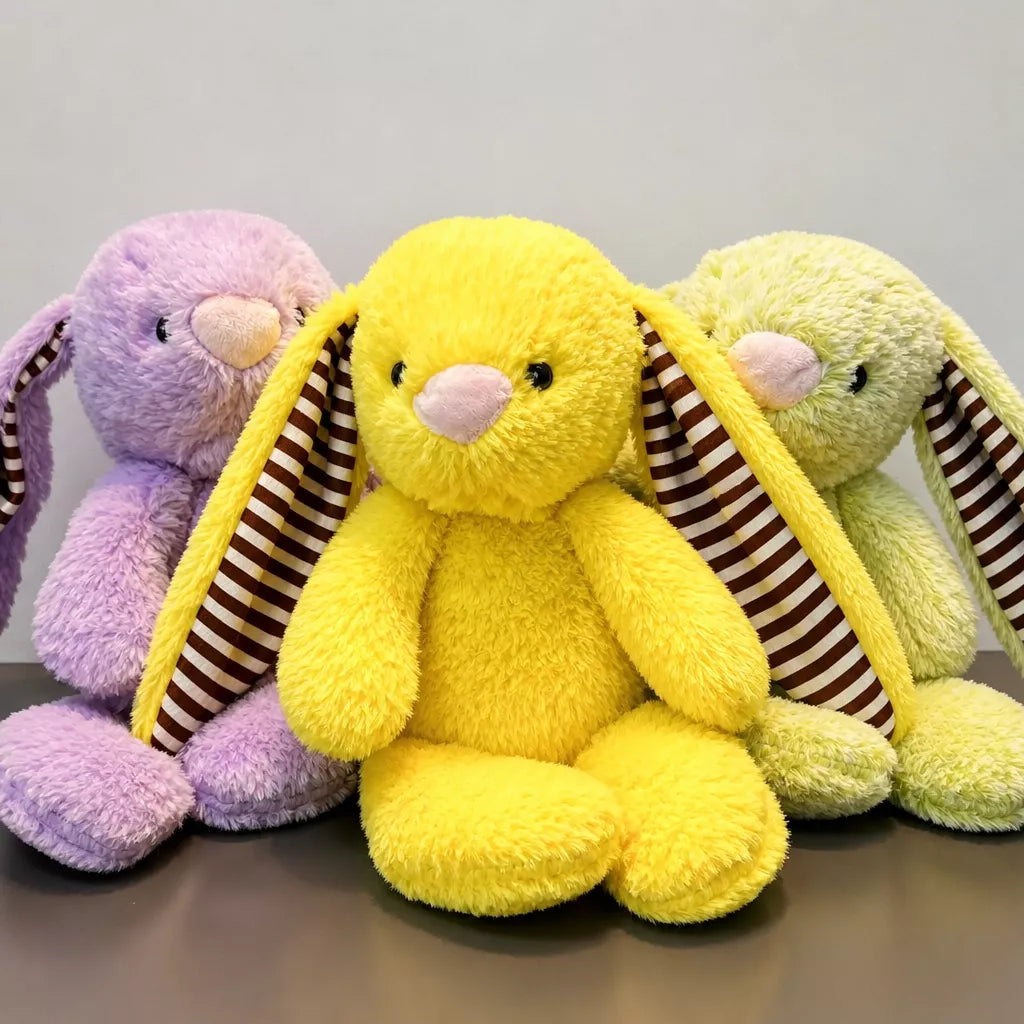 Plush Dog Toys with Squeakers and Crinkle Details