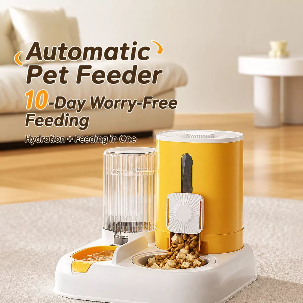 Automatic Pet Feeder with Dual Bowls for Cats & Dogs