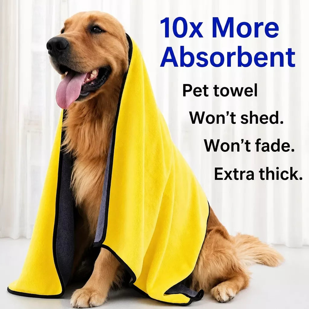 Absorbent Pet Drying Towel for Dogs & Cats, Machine Washable
