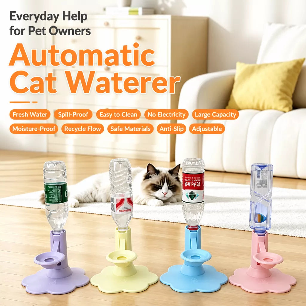 Adjustable-Height Pet Water Dispenser for Cats