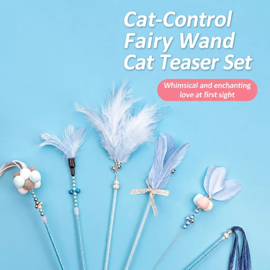 Feather Cat Teaser Wand Toy with Bell