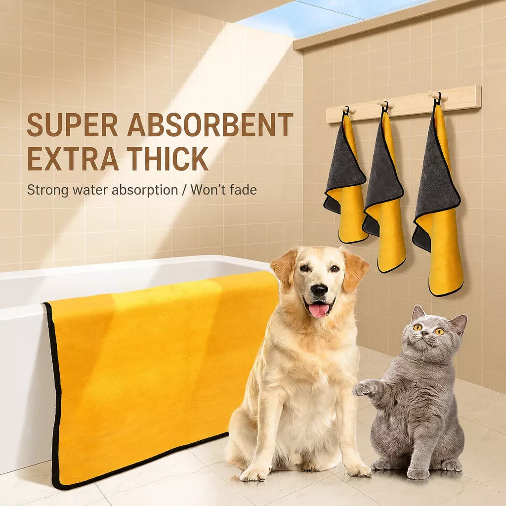 Thick Quick-Dry Pet Drying Towel for Dogs & Cats