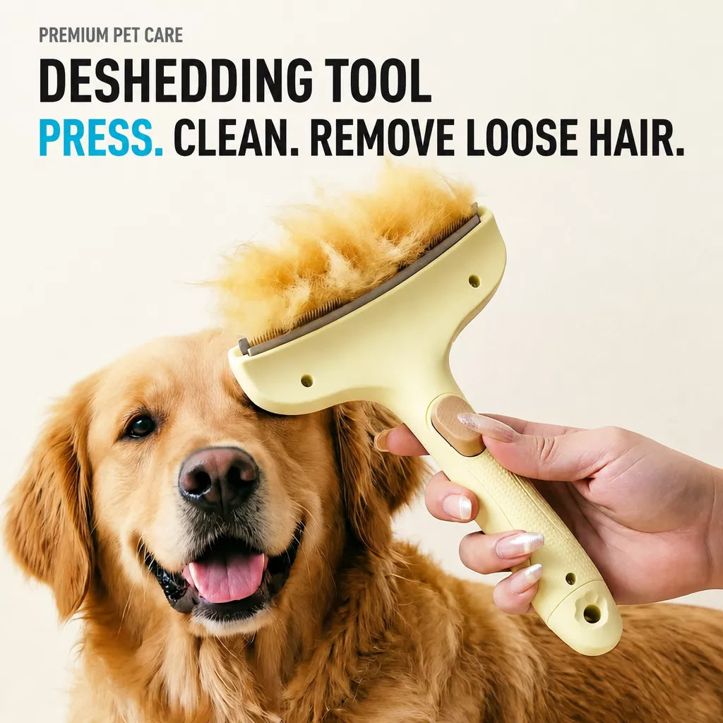 Pet Undercoat Grooming Comb for Cats and Dogs, Blade-Free Detangling Tool