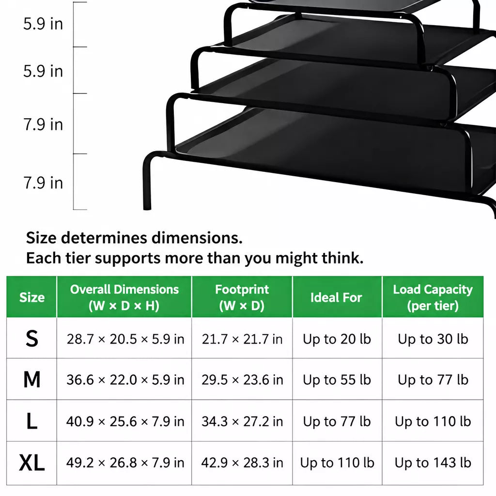 Elevated Pet Cot Bed with Removable Washable Nylon Cover