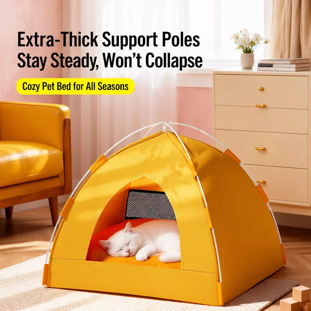 Tent-Style Pet Bed with Removable, Washable Cover