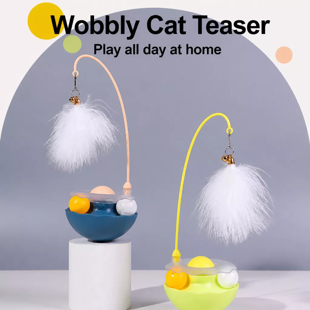 Wobble Cat Toy with Feather Teaser
