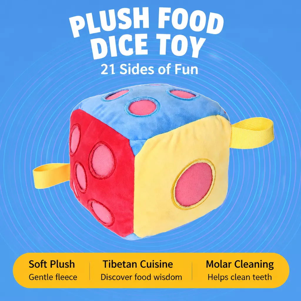 Interactive Treat-Dispensing Dice Dog Toy