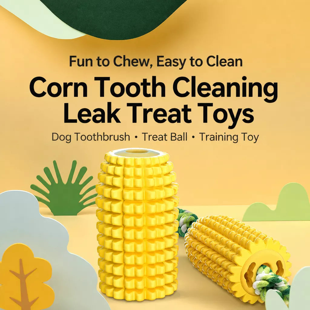 Corn-Shaped TPR Dog Chew Toy with Optional Squeaker