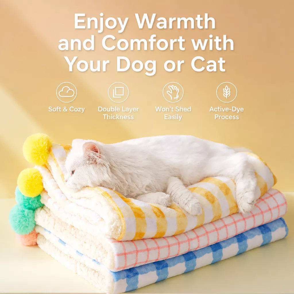 Cotton-Linen Pet Bed Mat and Blanket for Cats and Dogs