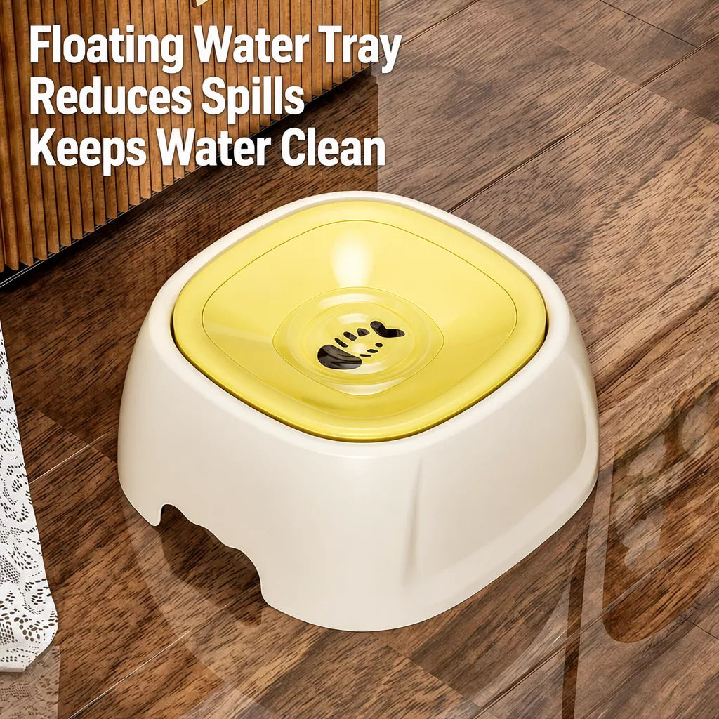 Splash-Resistant Floating Water Bowl for Dogs and Cats