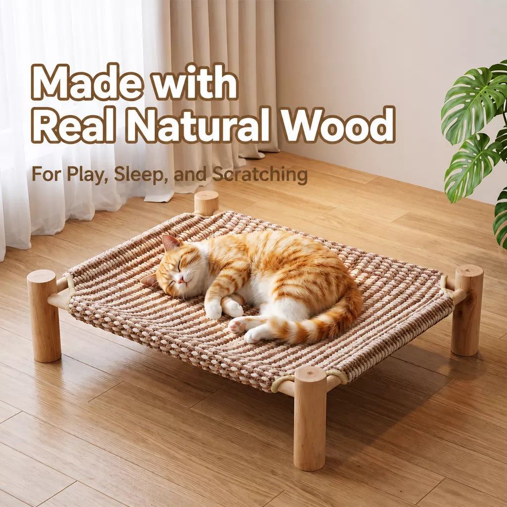 Woven Cat Bed with Scratching Surface