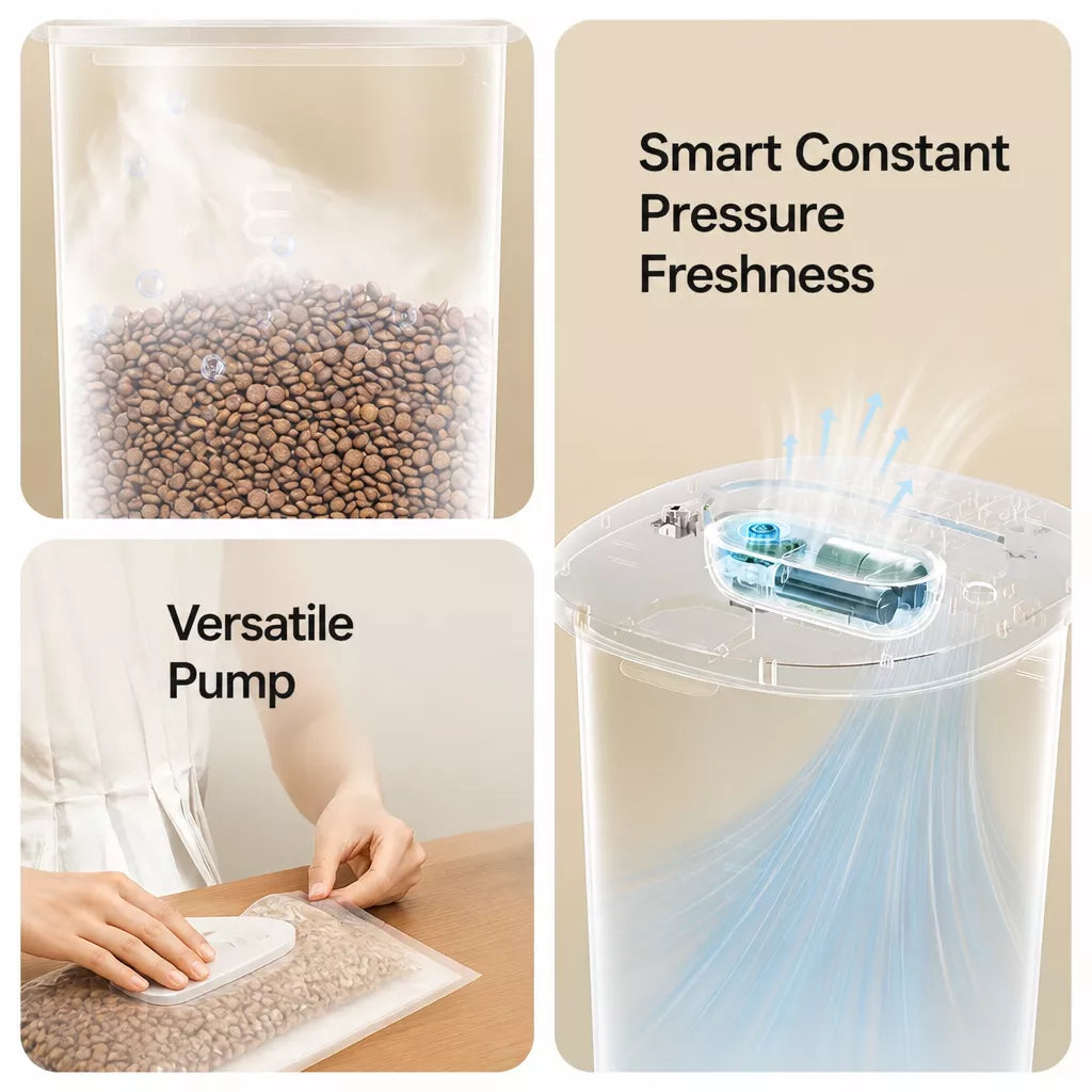 Pet Food Storage Container with Vacuum-Seal Lid