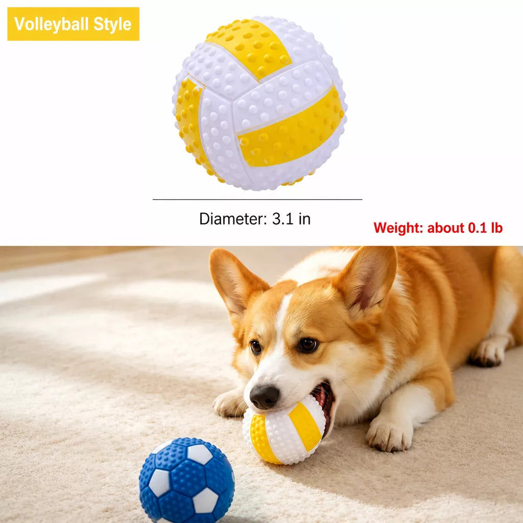 Squeaky Vinyl Sports Ball Toys for Small and Medium Dogs