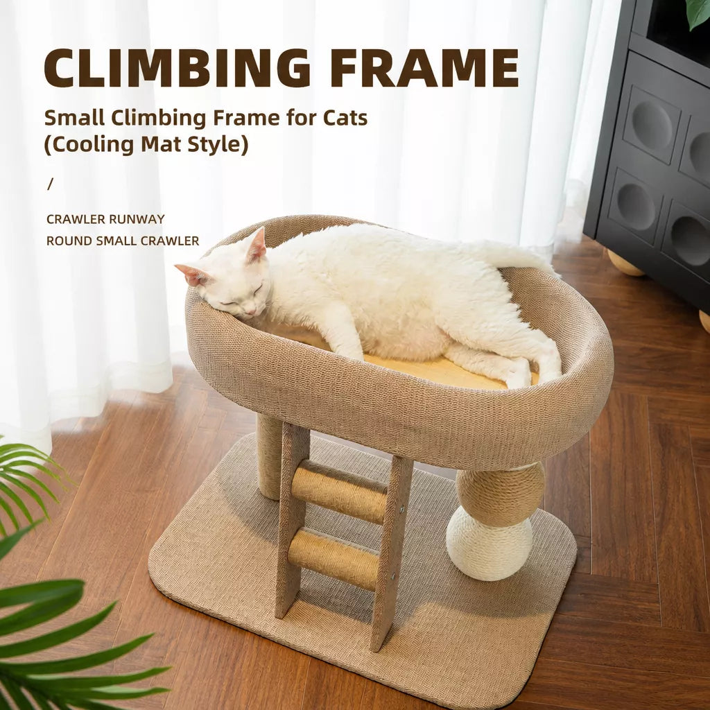 Low-Profile Cat Tree with Sisal Scratching Mat