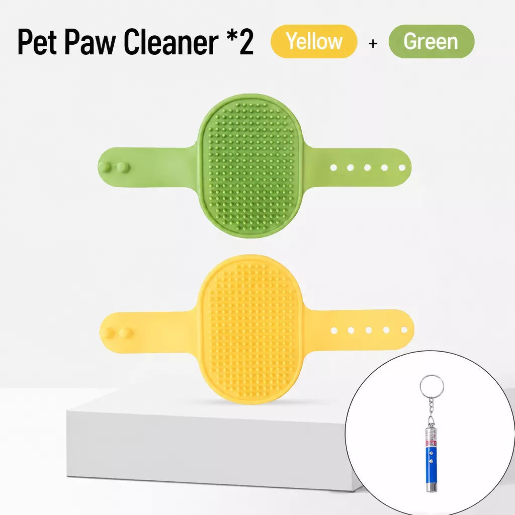 Strap-On Silicone Cat Grooming Brush for Table Legs